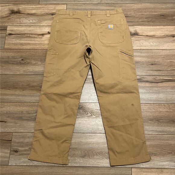 Mens Carhartt Rugged Flex Relaxed Fit Double Knee Pants 38x30 Tan Utility 102802 - Picture 12 of 14